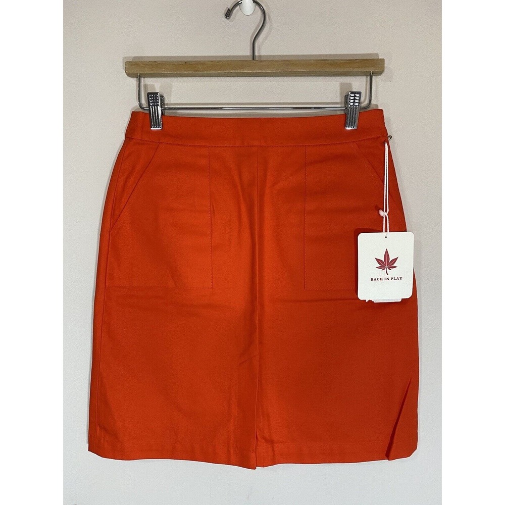 BOAST Casual Orange Straight Skirt Tennis‎ Athletic Fit Country Club Size 2